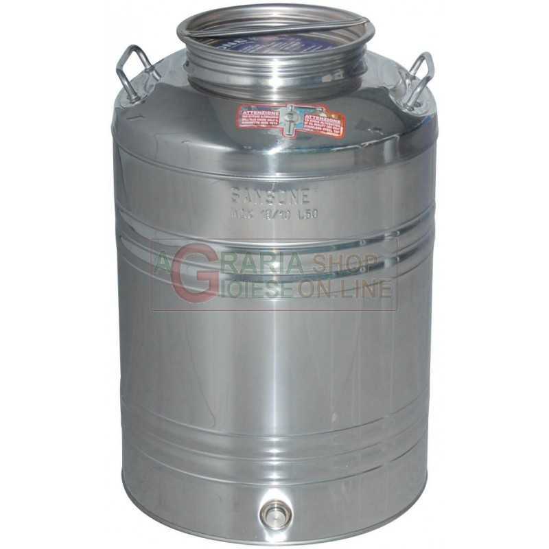 Contenitore In Acciaio Inox Con Supporto Sansone Per Olio Con Manici 2 Lt.